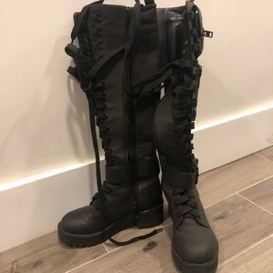 Dolls Kill Obsidian Pocket Combat Boots